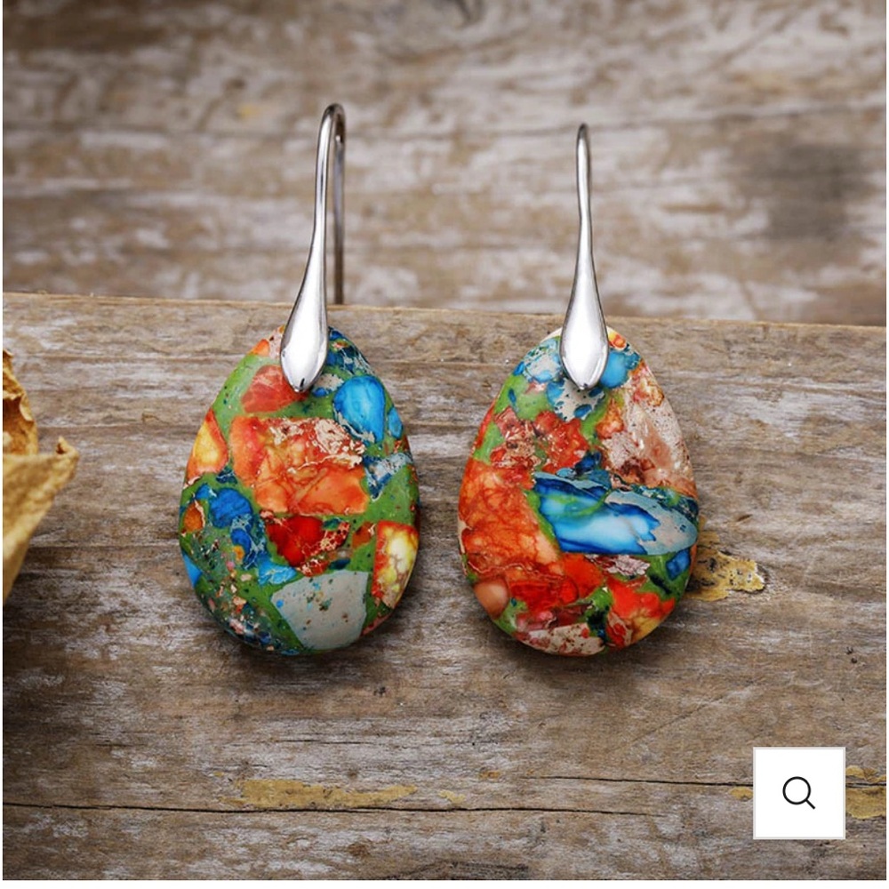 Cape Diablo Jasper earrings-EUC